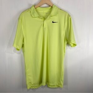 Nike Dri-Fit Polo‎ Golf Pullover T-Shirt Top Sporty Athletic Yellow Size Medium